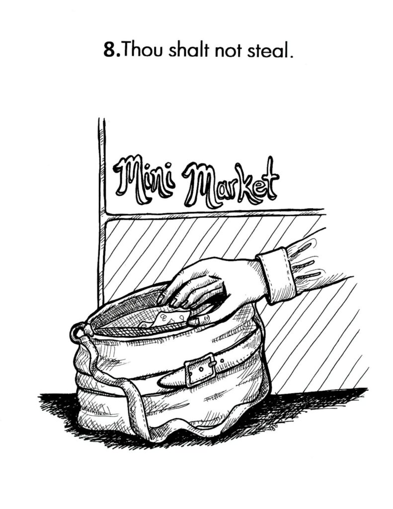8th commandment coloring page with bible verses