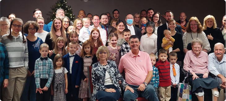 Group photo of congregants in the church