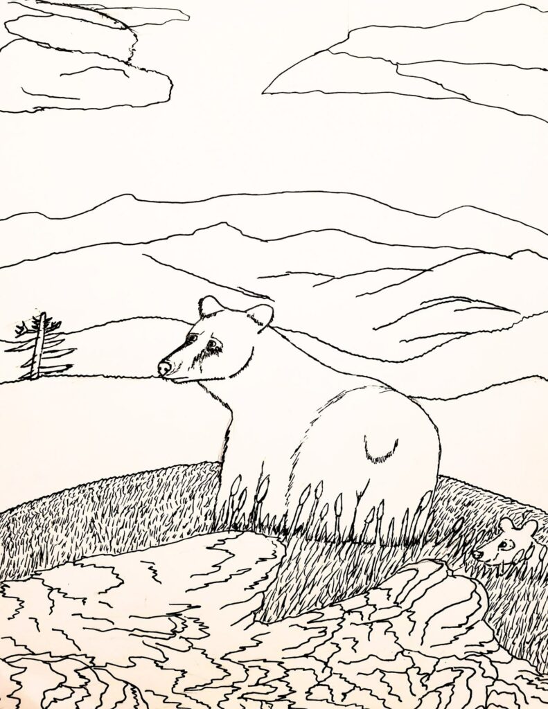 Mama and Baby Bear Coloring page