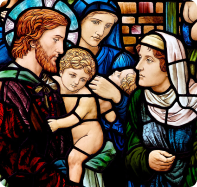 Religious stained glass picture